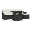 vidaXL Gartensofa-set mit Kissen 6 pcs Schwarz Poly-Rattan