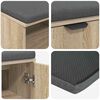 vidaXL Flurbank mit Kissen Uni Sonoma-Eiche 80 x 38 x 46 cm