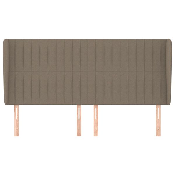 vidaXL Kopfteil mit Ohren Taupe 183x23x118/128 cm Stoff