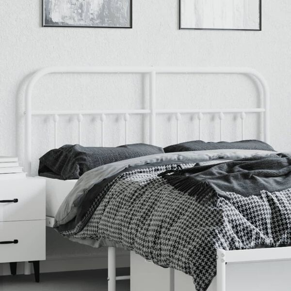 vidaXL Kopfteil Metall Wei&szlig; 140 cm