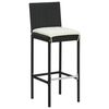 vidaXL 5-tlg. Gartenbar-Set mit Kissen Schwarz