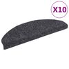 vidaXL Stufenmatten Selbstklebend 10 Stk. 65x21x4 cm Dunkelgrau Halbrund Gro&szlig;