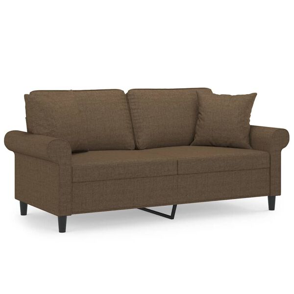 vidaXL 2-Sitzer-Sofa mit Kissen Braun 140 cm Stoff