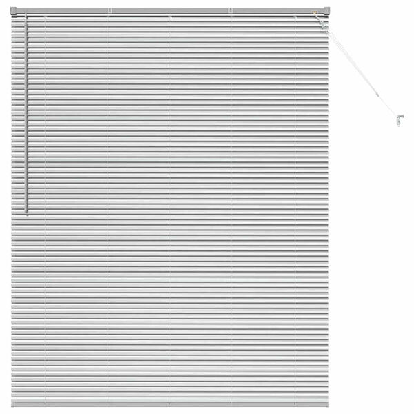 vidaXL Fensterjalousie mit Vorh&auml;ngen Silber Aluminium