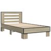 vidaXL Bettgestell Sonoma-Eiche 90x200 cm Holzwerkstoff und Metall