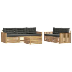 vidaXL Outdoor-Sofagarnitur 6 Stk. Wei&szlig; und Anthrazit
