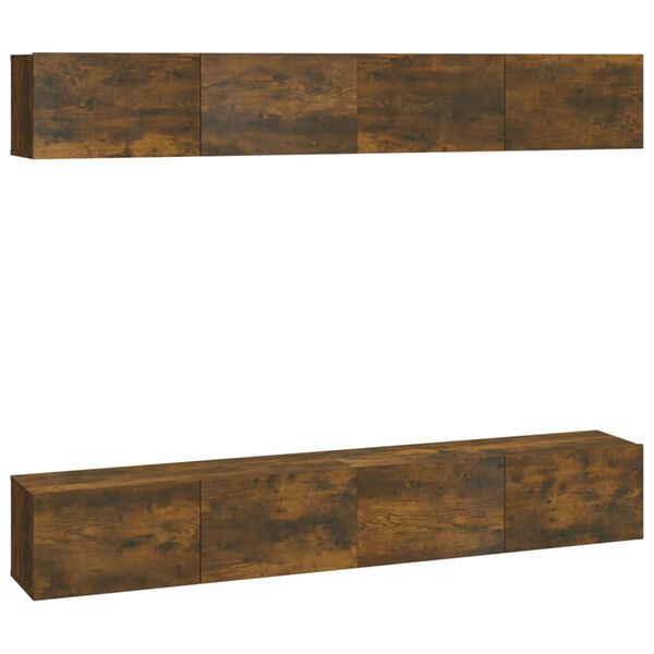 vidaXL TV-Wandschr&auml;nke 4 Stk. R&auml;uchereiche 100x30x30 cm