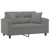 vidaXL 2-Sitzer-Sofa mit Kissen Dunkelgrau 120 cm Mikrofasergewebe