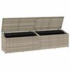 vidaXL Garten-Auflagenbox Hellgrau 220x50x58 cm Poly Rattan