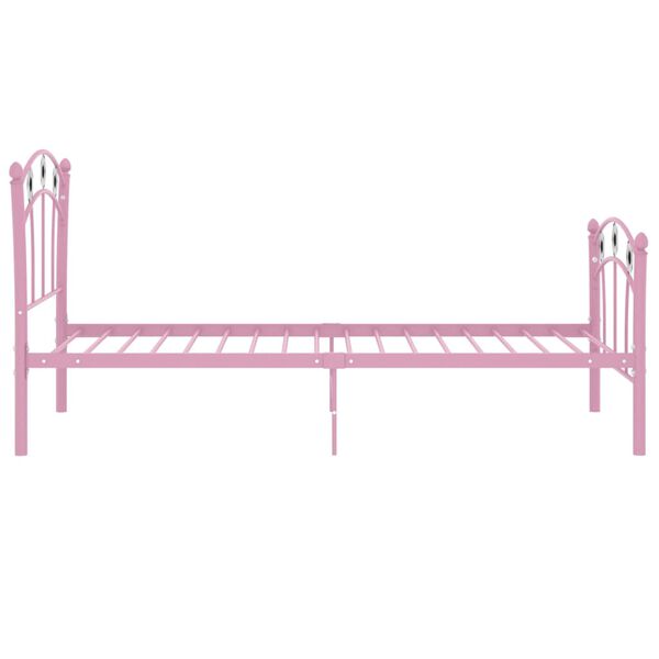 vidaXL Einzelbett mit Fußball-Design Rosa Metall 90x200 cm