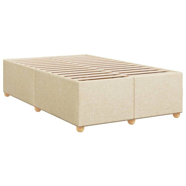 vidaXL Bettgestell ohne Matratze Creme 120x200 cm Stoff