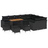 vidaXL Garten-Sofa-Set mit Kissen mit Speicher 13 pcs Schwarz
