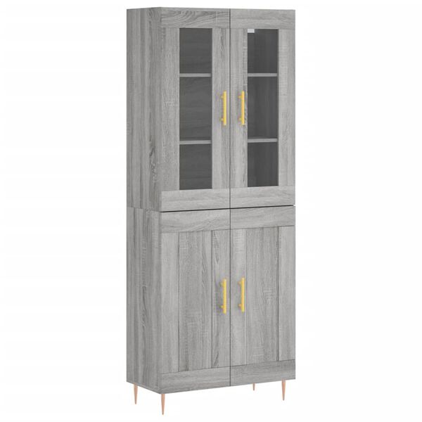vidaXL Highboard Grau Sonoma 69,5x34x180 cm Holzwerkstoff