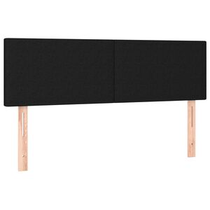 vidaXL Kopfteile Schwarz 144x5x78/88 cm Stoff