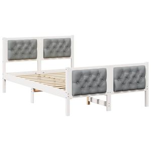 vidaXL Bettrahmen Hellgrau 120 x 200 cm Massives Kiefernholz