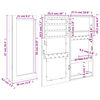 vidaXL Schmuckschrank mit Spiegel Wandmontage 30x8,5x67 cm