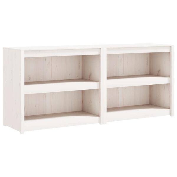 vidaXL Outdoor-K&uuml;chenschr&auml;nke 2 Stk. Wei&szlig; Massivholz Kiefer