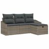 vidaXL Sofa Set mit Kissen mit Speicher 4 pcs Grau Poly-Rattan