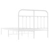 vidaXL Bettgestell mit Kopfteil Metall Wei&szlig; 120x200 cm