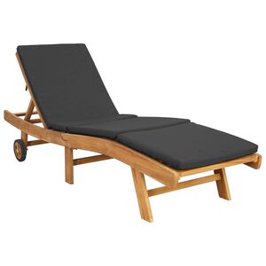 vidaXL Sonnenliege Polyester Braun und Dunkelgrau