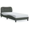 vidaXL Bettgestell ohne Matratze "Hvar" Dunkelgrau 90x200 cm Stoff