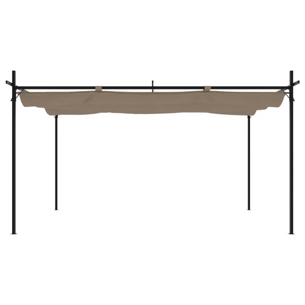 vidaXL Pergola mit Schiebedach Taupe 395x292x230 cm