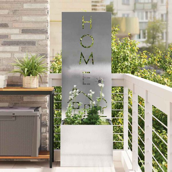 vidaXL Garten Sichtschutz-Leinwand Silber 50 x 140 cm Edelstahl