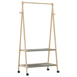 vidaXL Kleiderst&auml;nder mit Ablagen und Rollen 96x45,5x155,5 cm Bambus