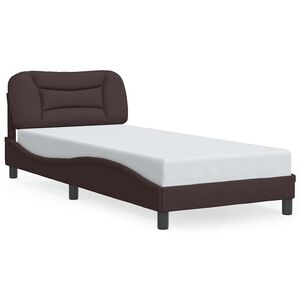 vidaXL Bettgestell ohne Matratze "Hvar" Dunkelbraun 90x190 cm Stoff