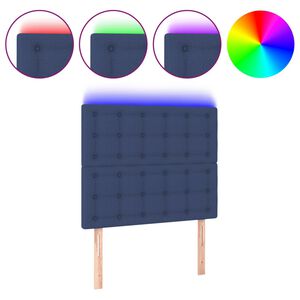 vidaXL LED Kopfteil Blau 80x5x118/128 cm Stoff