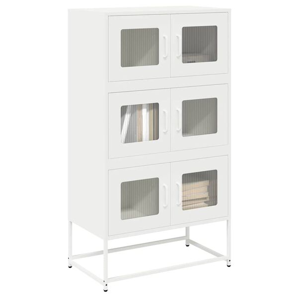 vidaXL Highboard Wei&szlig; 68x39x123 cm Stahl