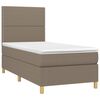 vidaXL Boxspringbett mit Matratze & LED Taupe 90x200 cm Stoff