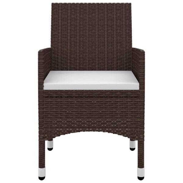 vidaXL 5-tlg. Garten-Essgruppe mit Auflagen Poly Rattan und Glas