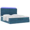 vidaXL Ottoman-Bett mit Matratzen & LED Dunkelblau 200x200 cm Samt
