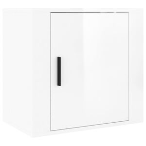 vidaXL Wand-Nachttisch Hochglanz-Wei&szlig; 50x30x47 cm
