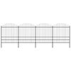 vidaXL Gartenzaun mit Speerspitze Stahl 714,5 x 200 cm Schwarz