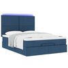 vidaXL Ottoman-Bett mit Matratze & LEDs Blau 140x200 cm Stoff