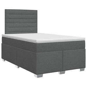 vidaXL Boxspringbett mit Matratze Dunkelgrau 120 x 190 cm Stoff