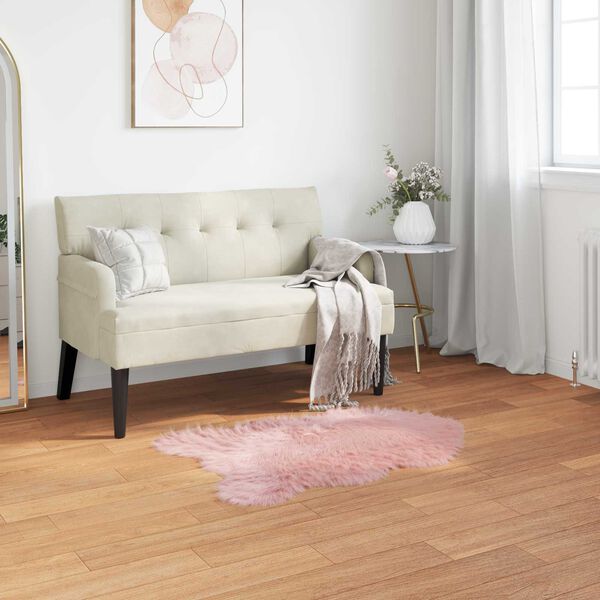 vidaXL Kunstschaffell Teppich Tafalla Rosa 80 x 120 cm Polyester