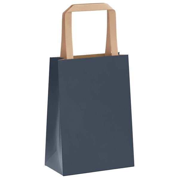 vidaXL Papiertragetaschen 250 Stk. mit Henkeln Blau 15x8x21 cm