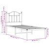 vidaXL Bettgestell mit Kopfteil Metall Schwarz 75x190 cm
