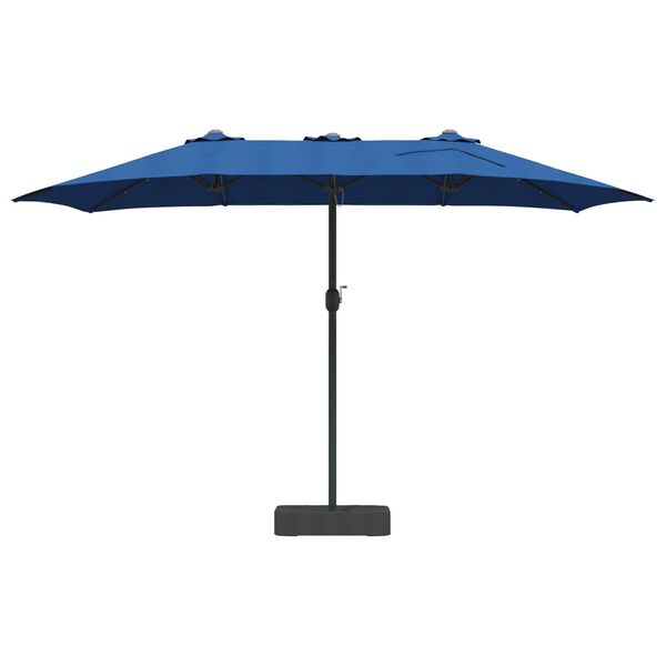 vidaXL Garten-Sonnenschirm Azurblau 385 x 209 x 244 cm Polyester