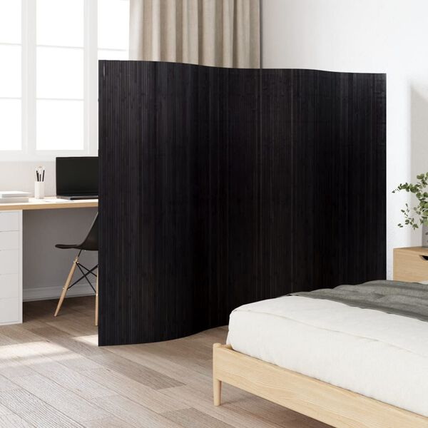 vidaXL Paravent Schwarz Breite 250 cm H&ouml;he 165 cm Bambus