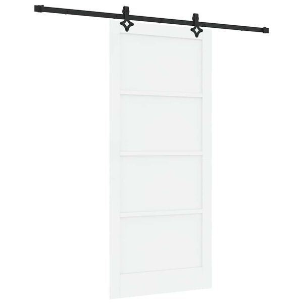 vidaXL Schiebet&uuml;r ORKDAL Wei&szlig; 93 x 211 cm Massives Kiefernholz