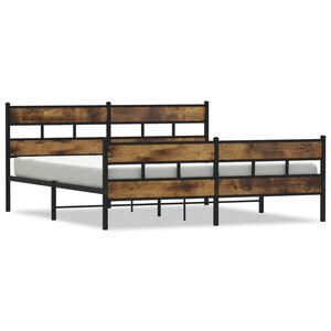 vidaXL Metallbett ohne Matratze R&auml;uchereiche 193x203 cm