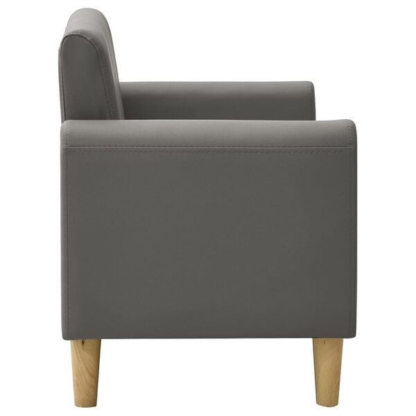vidaXL 2-Sitzer-Kindersofa Grau Kunstleder