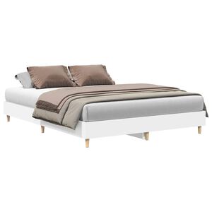 vidaXL Bettgestell ohne Matratze Wei&szlig; 150x200 cm Holzwerkstoff