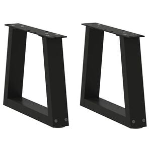 vidaXL Couchtischbeine V-Form 2 St&uuml;ck Schwarz 30x(30-31,3) cm Stahl