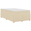 vidaXL Bettrahmen mit Matratze Creme 120 x 200 cm Stoff