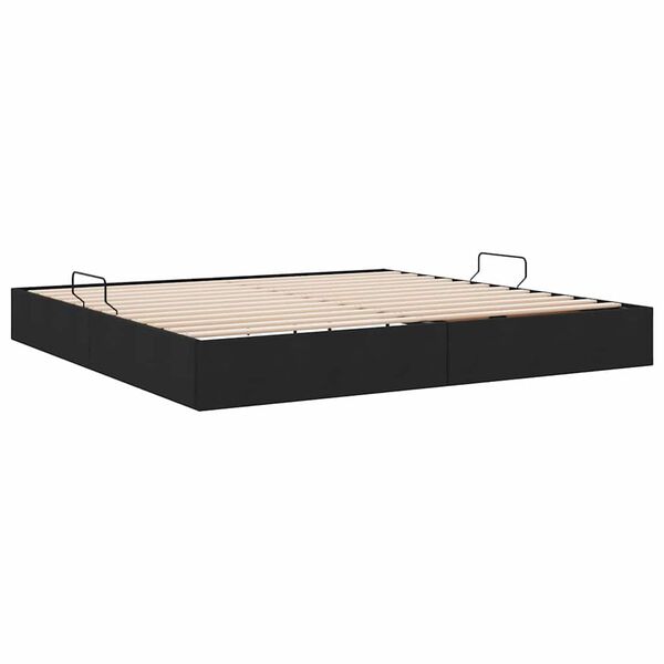 vidaXL Aufbewahrungsbett mit Matratze Schwarz 200 x 200 cm Stoff